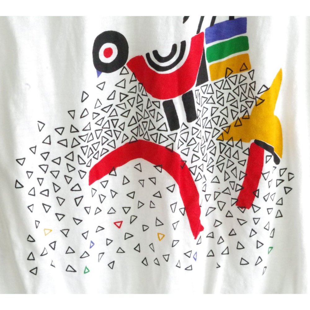 Vintage White Abstract Bird Tank Top - Picture 4 of 5